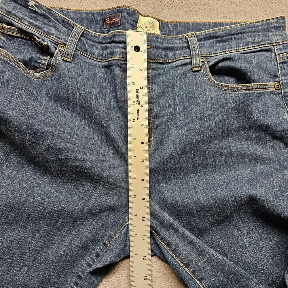 St. John's Bay Jeans Womens Blue Denim Stretch Straight Leg Americana Streetwear